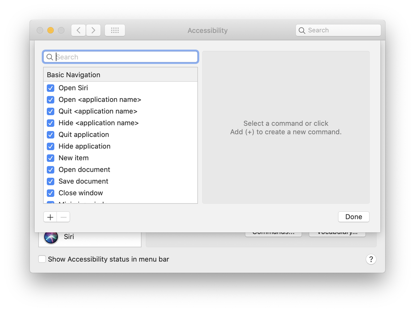 i need a list of dictation commands for mac ios high sierra