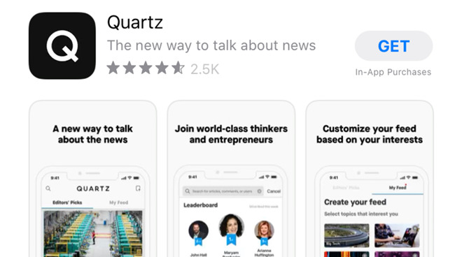Quartz removed from chinese app store