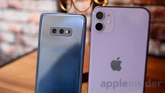 Cameras on iPhone 11 and Galaxy S10e