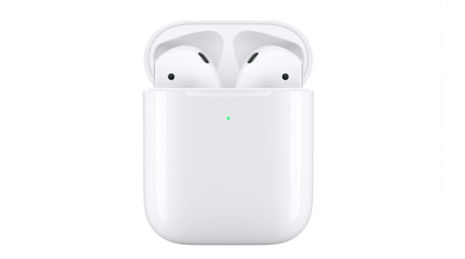 Apple's current AirPods in their changing case