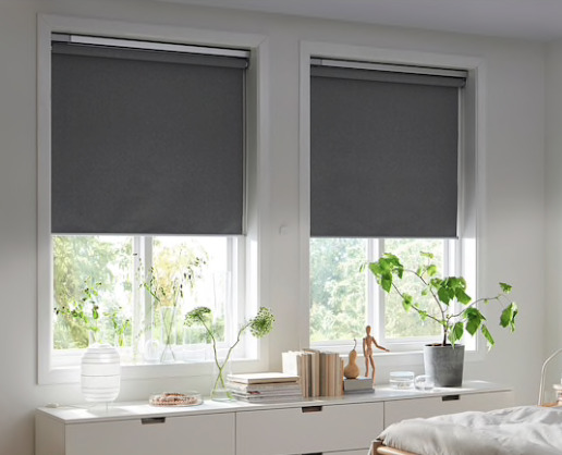 Smart blinds in a bedroom. (Photo: Ikea)