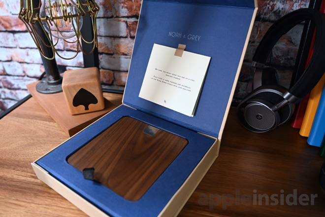 Noah and Grey wireless charger has a card explaining the hand-finished nature