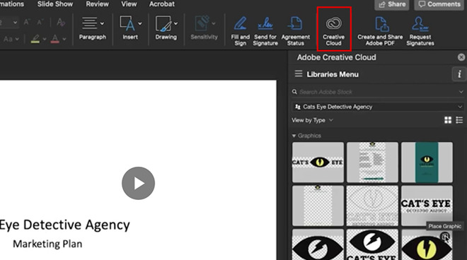 Creative Cloud Libraries in Powerpoint