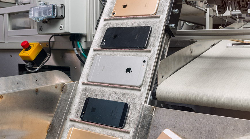 iPhones set to be disassembled (Image credit: Apple)