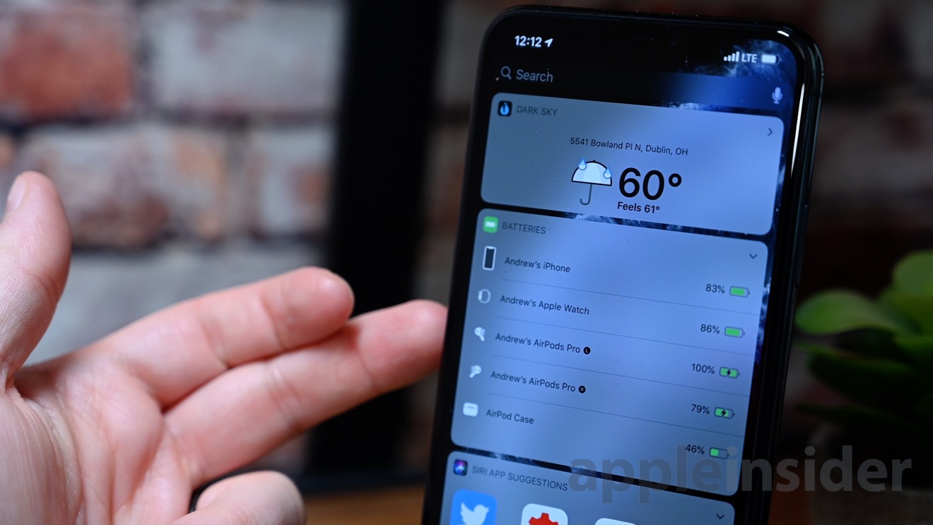 AirPods Pro in iPhone battery widget