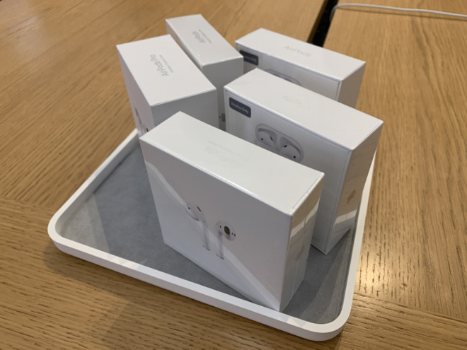 AirPods 2 on sale in an Apple Store
