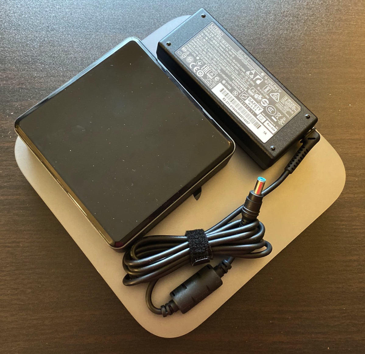 Adding the power supply to the footprint of the Intel NUC brings it much closer to the Mac mini