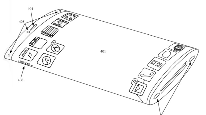 Detail from a drawing in Apple's patent application for a device with a