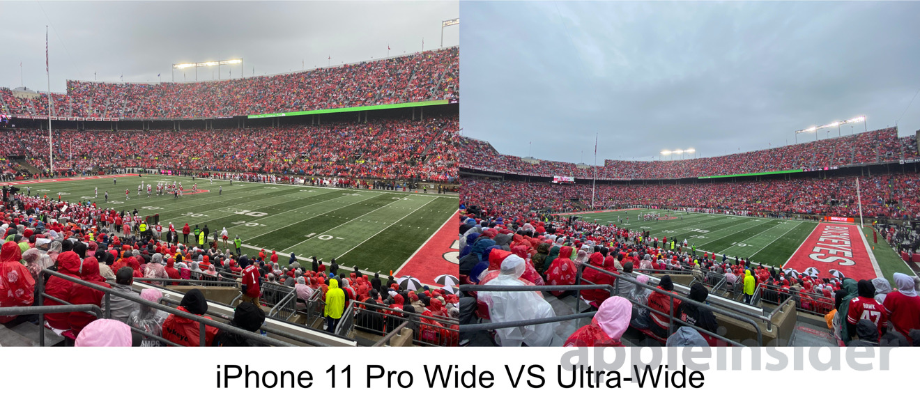 iPhone 11 Pro wide (left) versus ultra-wide (right)