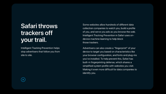 One of Apple's new primers on Privacy, as shown on its redesigned site.