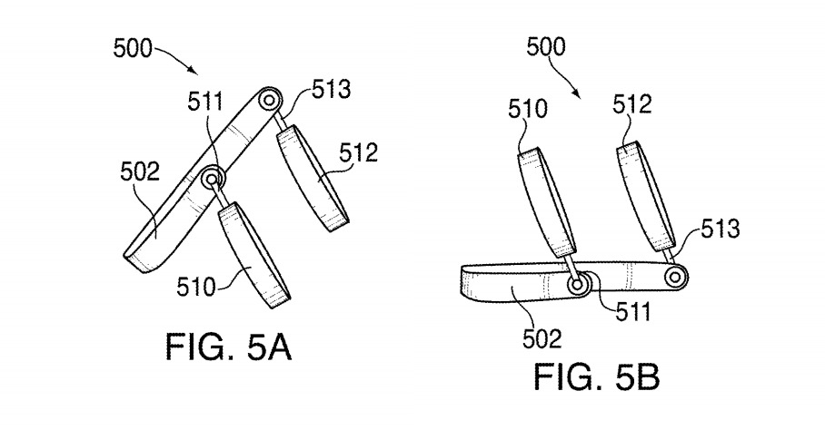 Drawings of how Apple's headphones could be angled to work as speakers