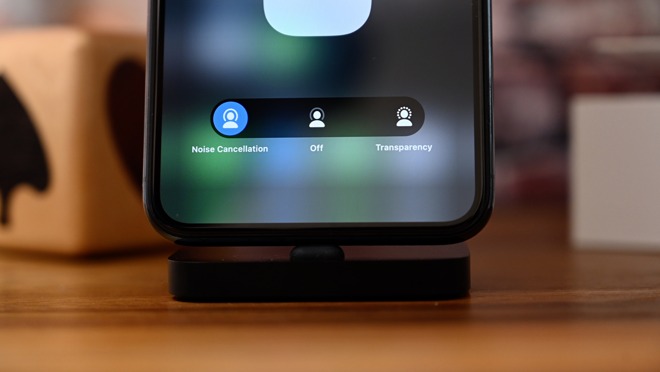 The nosie control toggle within Control Center for AirPods Pro