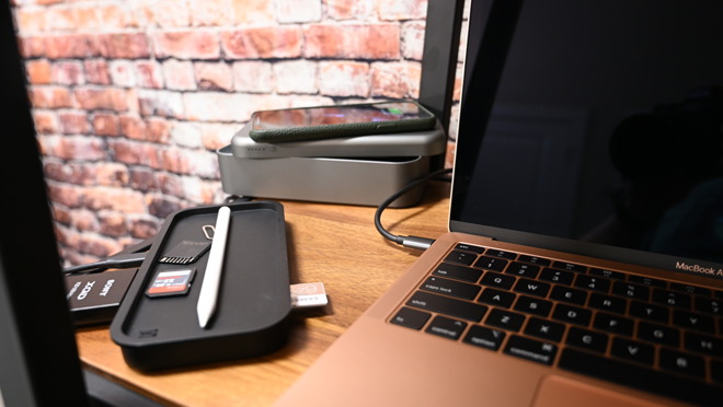 BentoStack PowerHub being used as a battery pack as well as a USB-C hub