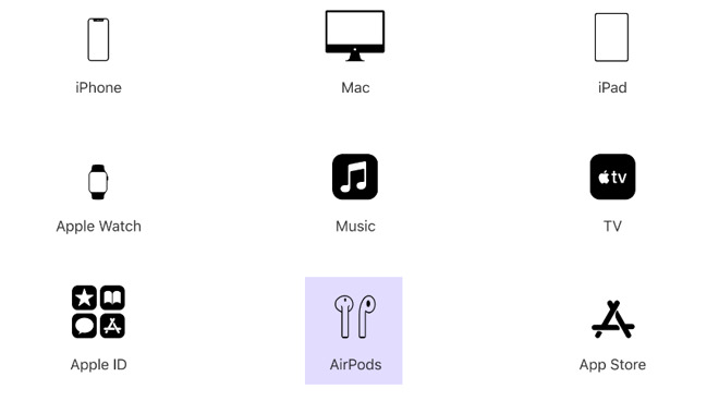 Selecting AirPods to begin support