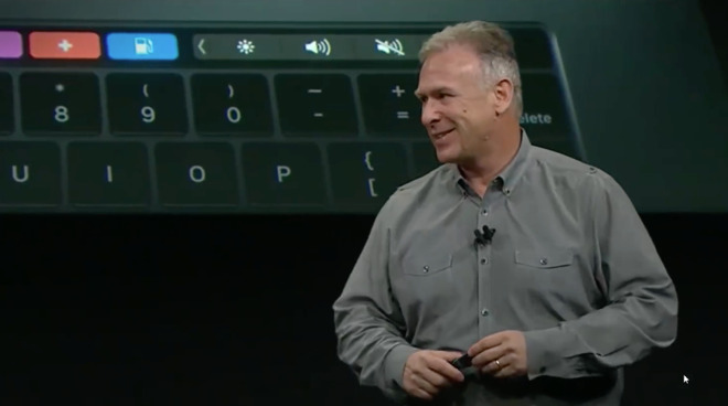 Apple's Phil Schiller introducing the 2015 MacBook Pro with Butterfly keyboard and Touch Bar
