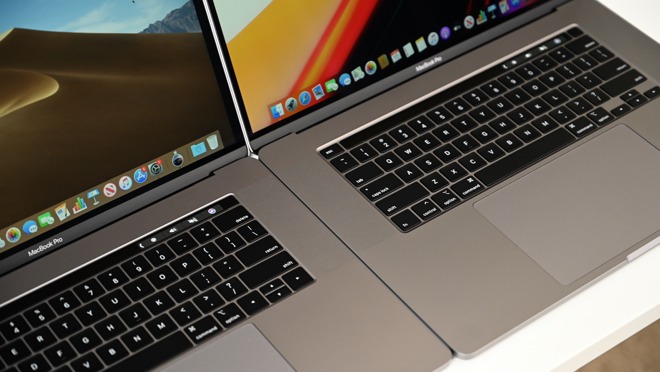Comparing the 2019 16-Inch MacBook Pro (right) keybaord against the Mid-2019 15-Inch MacBook Pro keyboard
