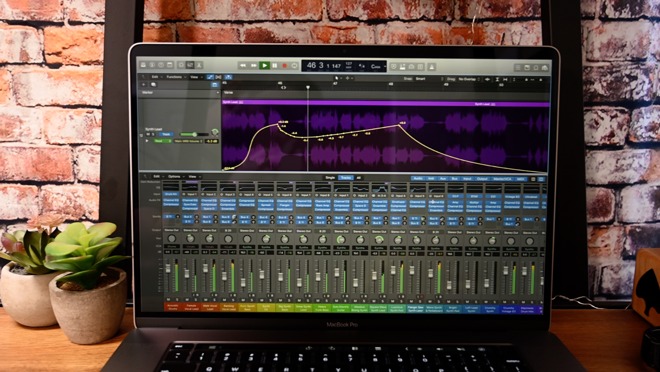 MacBook Pro 16 inch with audio studio