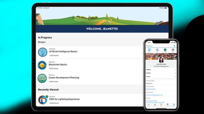 The new, free Trailhead Go education training app on iPad and iPhone