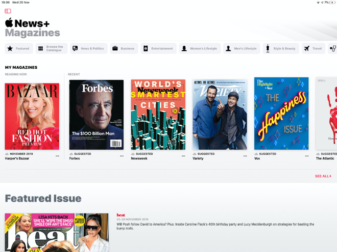 Magazines on Apple News+