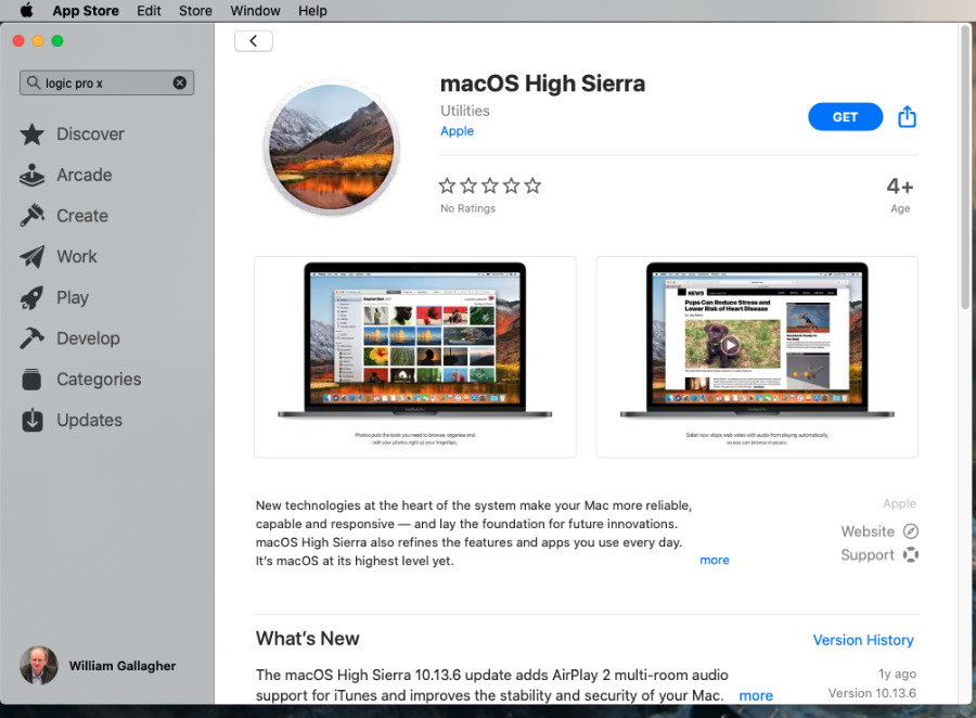 apple macos high sierra create image