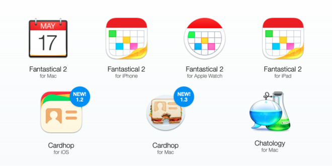 Fantastical 2, in all its many forms, is 20% off, as is Cardhop and Chatology
