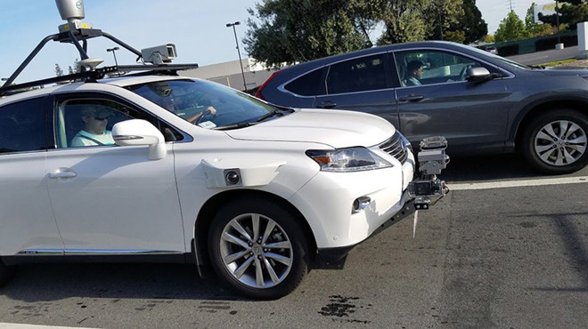 A self-driving car fitted with an early Apple testbed, though to be part of 'Project Titan'