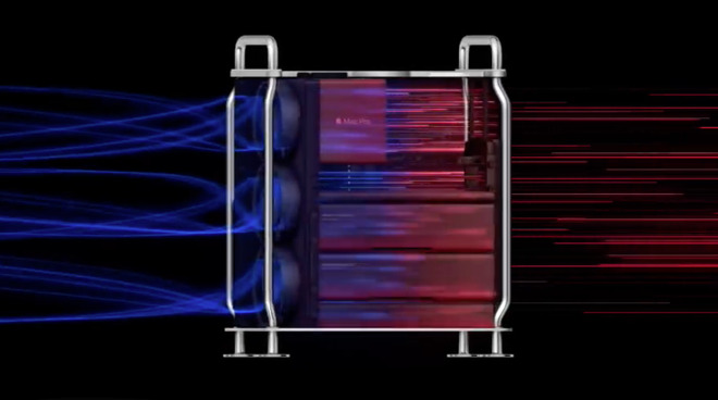 How air is made to flow through the new Mac Pro