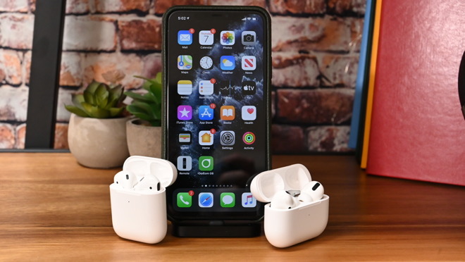 Apple AirPods and iPhone 11