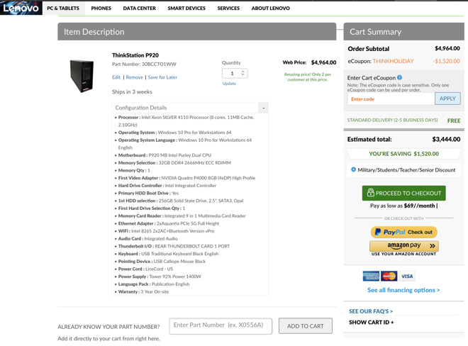 Comparing a similarly configured Lenovo workstation to the entry-level Mac Pro