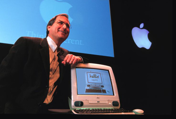 Steve Jobs unveils the iMac at the Flint Center