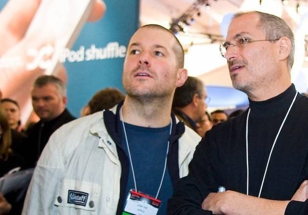 Jony Ive (left) with Steve Jobs