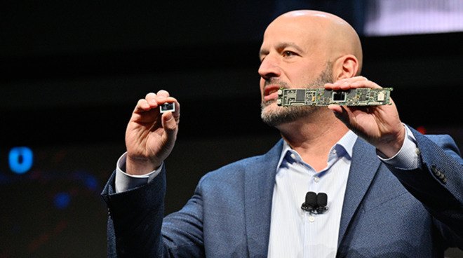Intel EVP Gregory Bryant showing Intel's 'Tiger Lake' processors at CES 2020