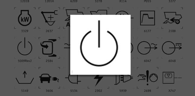 The familiar power/standby icon that Apple uses is actually one of a set by the ISO