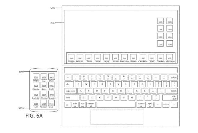 Detail from the new patent which includes one description of the laptop screen being touch-sensitive