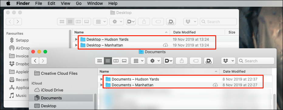 Within Desktop, we have two more Desktops. And within Documents, we have two more Documents. You fathom out what's a symbolic link, what's a duplicate, and where the latest version of anything is.