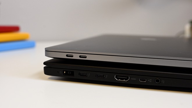  the left-side ports of the X1 Extreme and MacBook Pro 16-inch