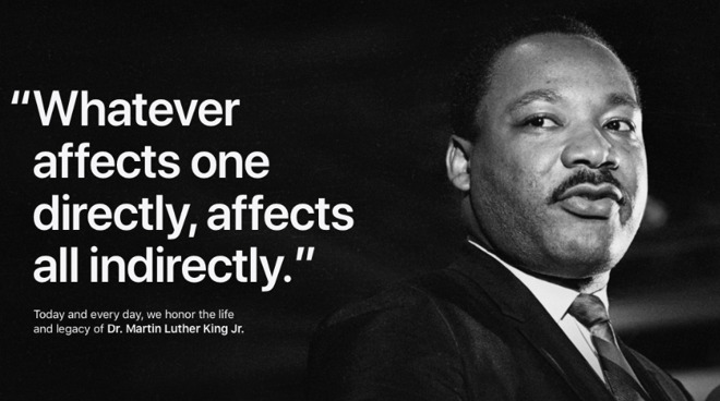 Apple's homepage honors Dr Martin Luther King, Jr.