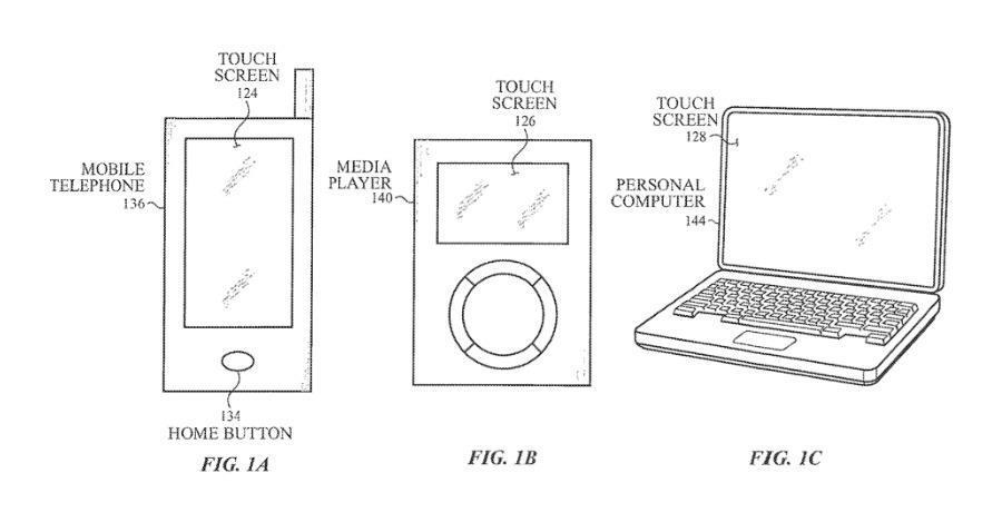 Detail from the patent showing a laptop with a touchscreen
