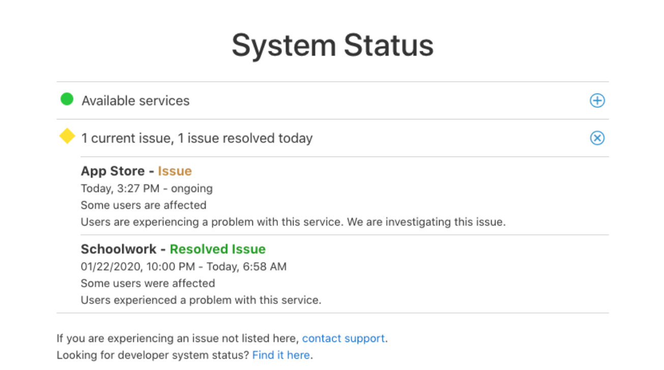 photo of Apple outage causing issues with App Store purchases, subscription access image