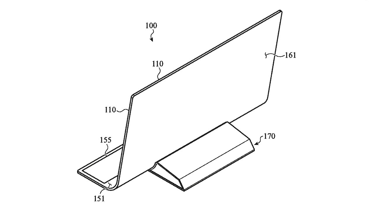 Rear view of the proposed folding iMac