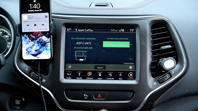 The CarPlay interface as it connects to your iPhone