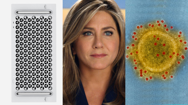 January 2020 for Apple. L-R: Rack-mounted Mac Pro, Jennifer Aniston in