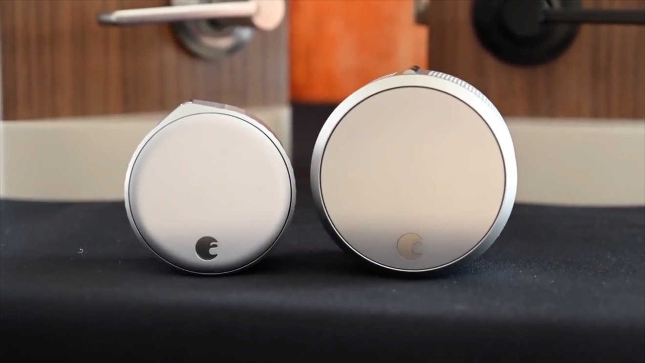 August Wi-Fi smart lock (left) compared to the existing August Smart Lock (right)
