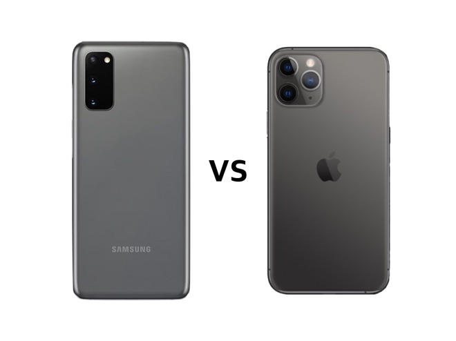 iphone 11 pro max v samsung s20 plus