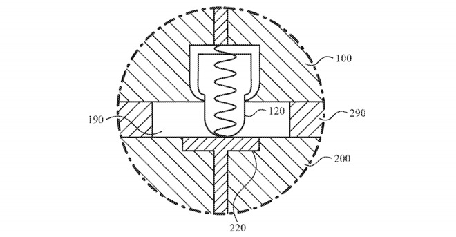 An example of a pogo pin that could be used to establish a connection between Apple Watch and module