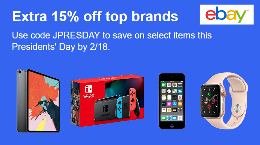 eBay coupon for Presidents Day 2020