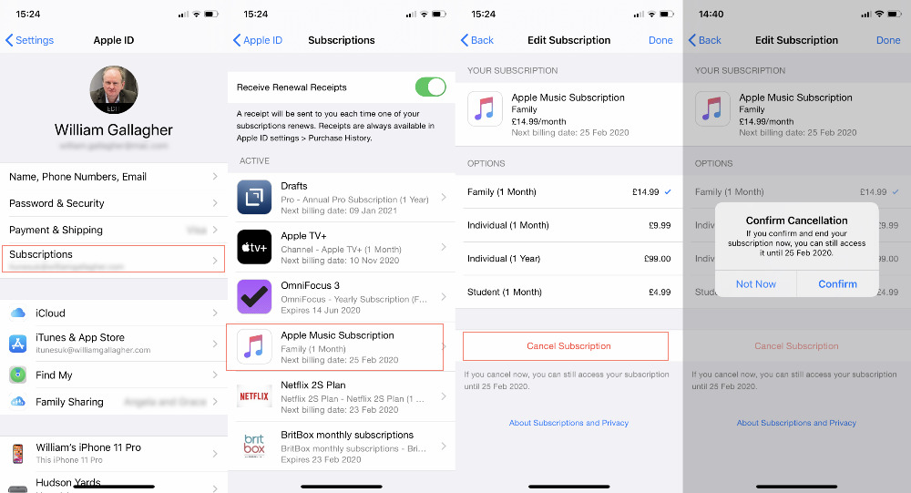 Cancel apple itunes subscription online