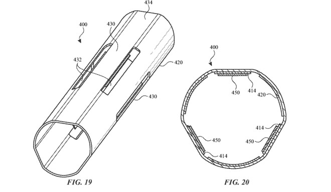 Apple proposes multiple piezoelectric elements around the stylus body