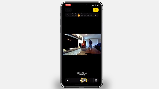 Recorded video in the Home app from HomeKit secure Video