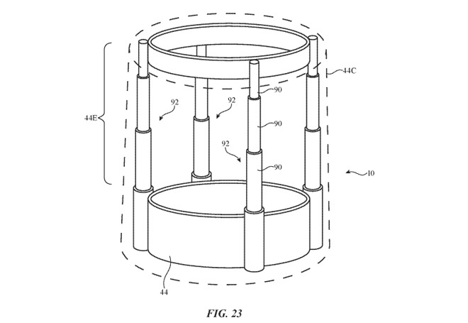 A potential internal support structure for a smart ring's expansion.